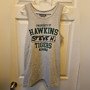 Stranger Things Steve Harrington Hawkins Tank Top Men's Small Grey